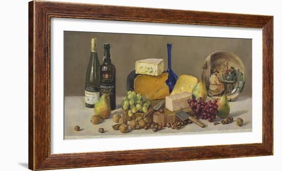 Still Life With Wine And Cheese-Valeriy Chuikov-Framed Giclee Print