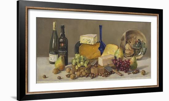 Still Life With Wine And Cheese-Valeriy Chuikov-Framed Giclee Print