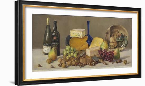 Still Life With Wine And Cheese-Valeriy Chuikov-Framed Giclee Print