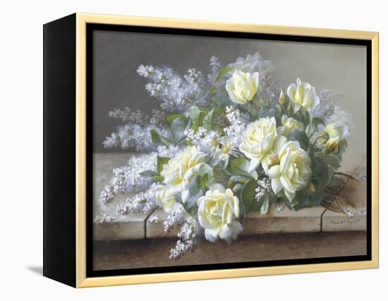 Still Life with Yellow Roses-Raoul Victor Maurice Maucherat de Longpre-Framed Premier Image Canvas