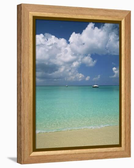 Still Turquoise Sea off Seven Mile Beach, Grand Cayman, Cayman Islands, West Indies-Ruth Tomlinson-Framed Premier Image Canvas