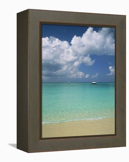 Still Turquoise Sea off Seven Mile Beach, Grand Cayman, Cayman Islands, West Indies-Ruth Tomlinson-Framed Premier Image Canvas