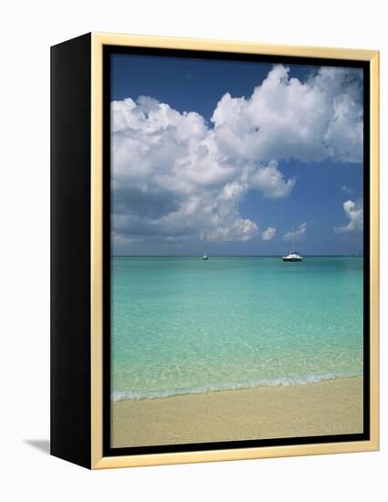 Still Turquoise Sea off Seven Mile Beach, Grand Cayman, Cayman Islands, West Indies-Ruth Tomlinson-Framed Premier Image Canvas