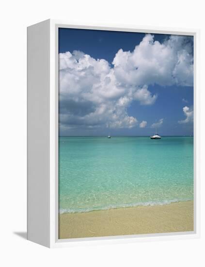 Still Turquoise Sea off Seven Mile Beach, Grand Cayman, Cayman Islands, West Indies-Ruth Tomlinson-Framed Premier Image Canvas