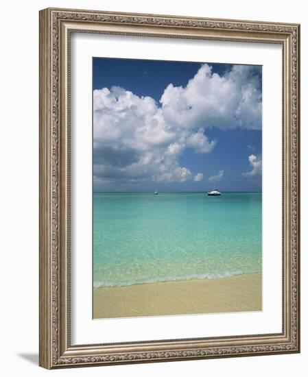 Still Turquoise Sea off Seven Mile Beach, Grand Cayman, Cayman Islands, West Indies-Ruth Tomlinson-Framed Photographic Print