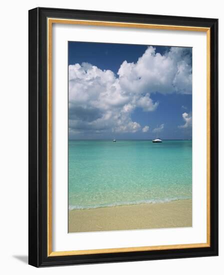 Still Turquoise Sea off Seven Mile Beach, Grand Cayman, Cayman Islands, West Indies-Ruth Tomlinson-Framed Photographic Print