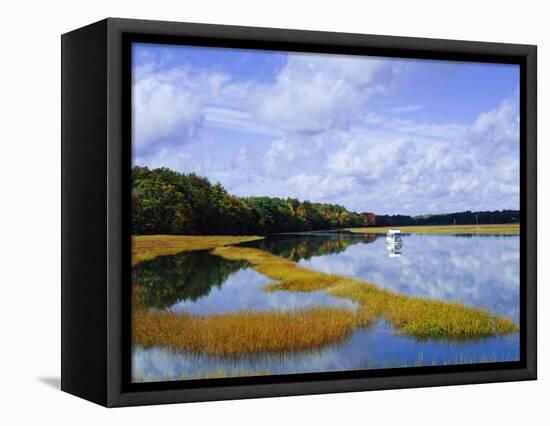 Still Water Reflecting the Sky Near Kennebunkport, Maine, New England, USA-Fraser Hall-Framed Premier Image Canvas