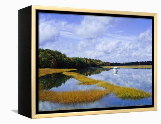 Still Water Reflecting the Sky Near Kennebunkport, Maine, New England, USA-Fraser Hall-Framed Premier Image Canvas