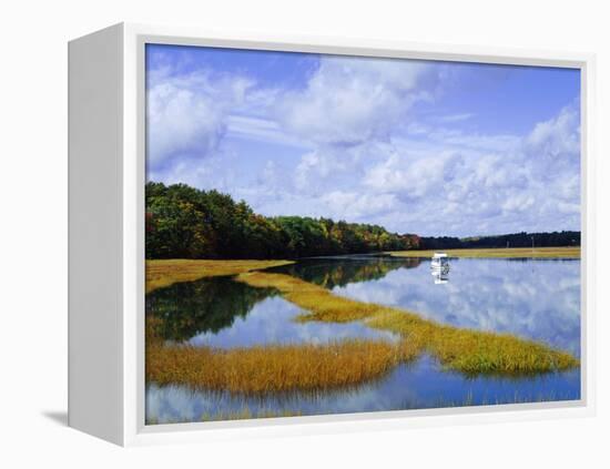 Still Water Reflecting the Sky Near Kennebunkport, Maine, New England, USA-Fraser Hall-Framed Premier Image Canvas