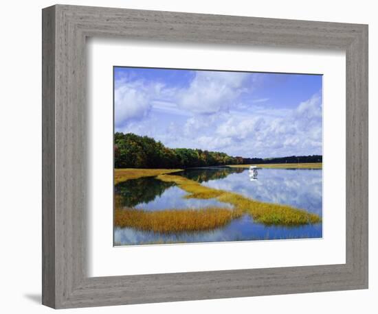 Still Water Reflecting the Sky Near Kennebunkport, Maine, New England, USA-Fraser Hall-Framed Photographic Print