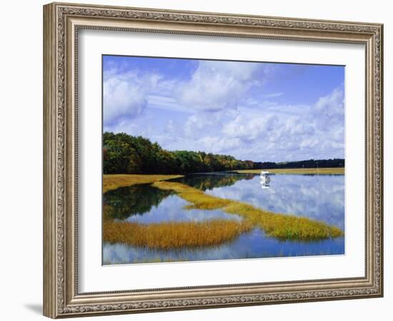 Still Water Reflecting the Sky Near Kennebunkport, Maine, New England, USA-Fraser Hall-Framed Photographic Print