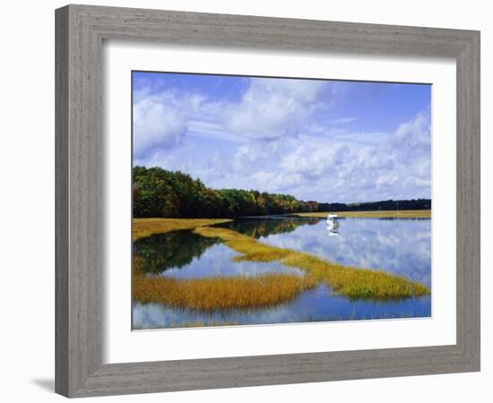 Still Water Reflecting the Sky Near Kennebunkport, Maine, New England, USA-Fraser Hall-Framed Photographic Print