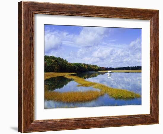 Still Water Reflecting the Sky Near Kennebunkport, Maine, New England, USA-Fraser Hall-Framed Photographic Print