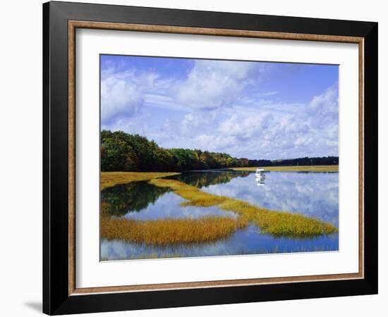 Still Water Reflecting the Sky Near Kennebunkport, Maine, New England, USA-Fraser Hall-Framed Photographic Print