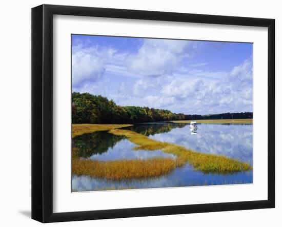 Still Water Reflecting the Sky Near Kennebunkport, Maine, New England, USA-Fraser Hall-Framed Photographic Print