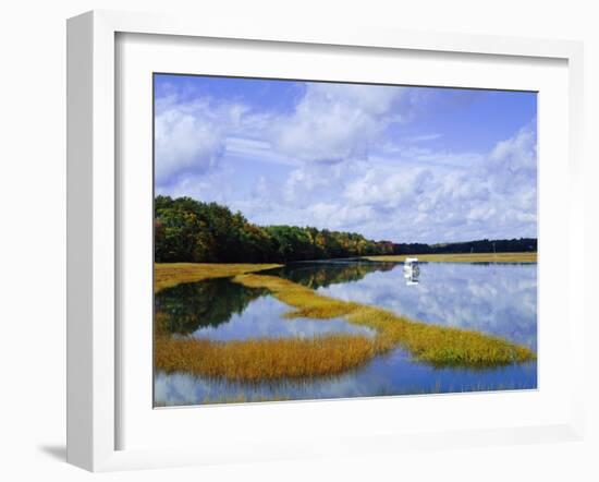 Still Water Reflecting the Sky Near Kennebunkport, Maine, New England, USA-Fraser Hall-Framed Photographic Print