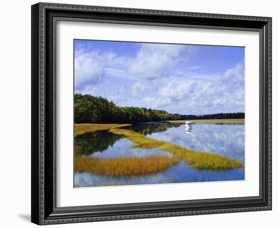 Still Water Reflecting the Sky Near Kennebunkport, Maine, New England, USA-Fraser Hall-Framed Photographic Print