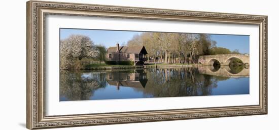 Still waters of River Thames flow under Shillingford bridge, Oxfordshire-Charles Bowman-Framed Photographic Print