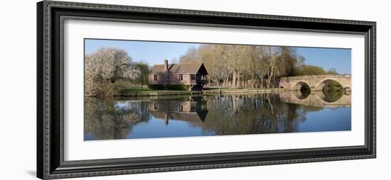 Still waters of River Thames flow under Shillingford bridge, Oxfordshire-Charles Bowman-Framed Photographic Print