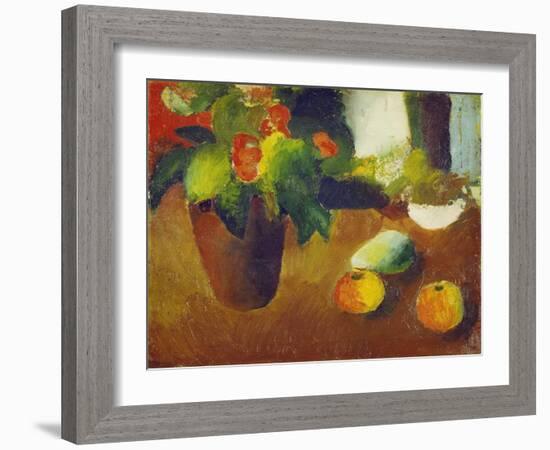 Stilleben Mit Begonie, Aepfeln Und Birne, 1914-Auguste Macke-Framed Giclee Print