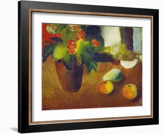 Stilleben Mit Begonie, Aepfeln Und Birne, 1914-Auguste Macke-Framed Giclee Print