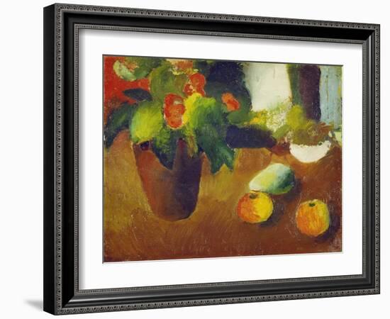 Stilleben Mit Begonie, Aepfeln Und Birne, 1914-Auguste Macke-Framed Giclee Print