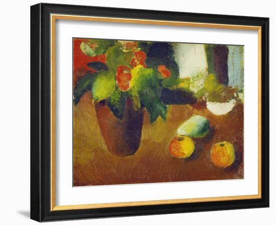 Stilleben Mit Begonie, Aepfeln Und Birne, 1914-Auguste Macke-Framed Giclee Print