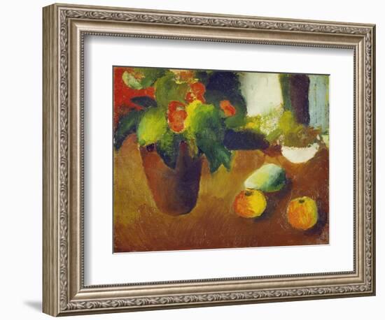 Stilleben Mit Begonie, Aepfeln Und Birne, 1914-Auguste Macke-Framed Giclee Print