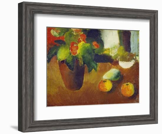 Stilleben Mit Begonie, Aepfeln Und Birne, 1914-Auguste Macke-Framed Giclee Print