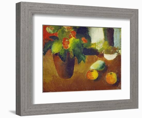 Stilleben Mit Begonie, Aepfeln Und Birne, 1914-Auguste Macke-Framed Giclee Print