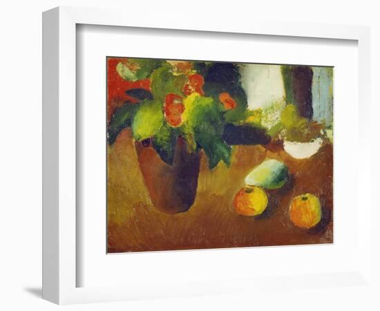 Stilleben Mit Begonie, Aepfeln Und Birne, 1914-Auguste Macke-Framed Giclee Print