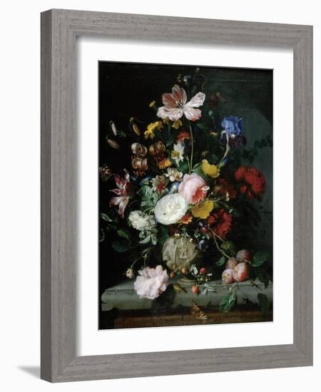 Stilleben Mit Blumenstrauss in Einer Terrakottavase, 1677-Jacob Van Walscapelle-Framed Giclee Print