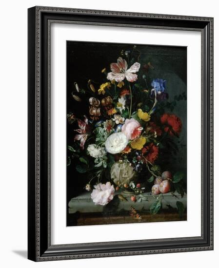 Stilleben Mit Blumenstrauss in Einer Terrakottavase, 1677-Jacob Van Walscapelle-Framed Giclee Print