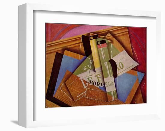 Stilleben mit Bordeuauxflasche-Juan Gris-Framed Art Print