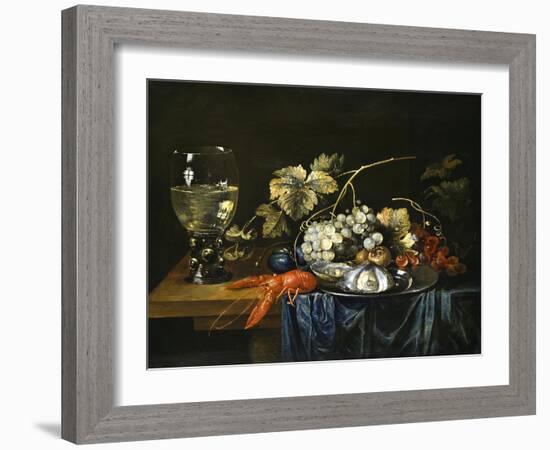 Stilleben Mit Hummer, Roemer, Muscheln Und Fruechten-Cornelis de Bryer-Framed Giclee Print