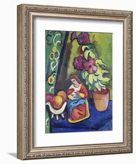 Stilleben Mit Madonna, Petunie Und Aepfeln, 1911-Auguste Macke-Framed Giclee Print