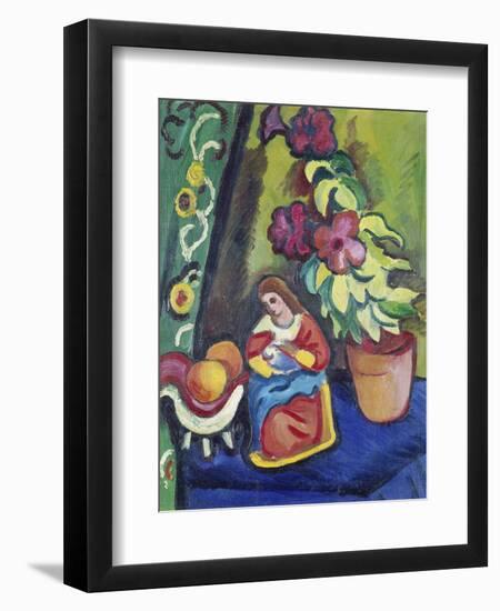 Stilleben Mit Madonna, Petunie Und Aepfeln, 1911-Auguste Macke-Framed Giclee Print