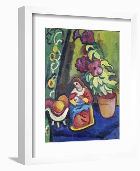 Stilleben Mit Madonna, Petunie Und Aepfeln, 1911-Auguste Macke-Framed Giclee Print