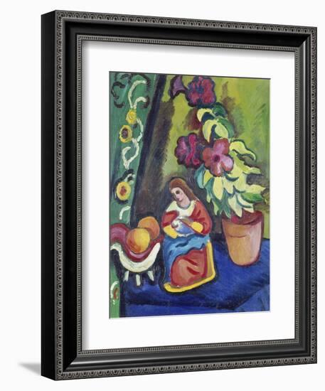 Stilleben Mit Madonna, Petunie Und Aepfeln, 1911-Auguste Macke-Framed Giclee Print