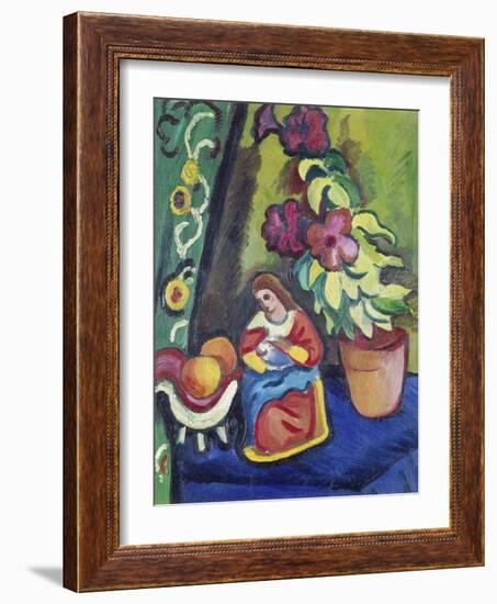 Stilleben Mit Madonna, Petunie Und Aepfeln, 1911-Auguste Macke-Framed Giclee Print