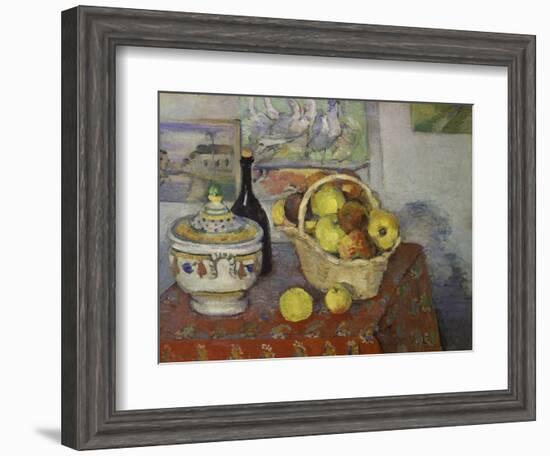 Stilleben Mit Obstkorb Und Suppenterrine 1888/1889-Paul Cézanne-Framed Giclee Print