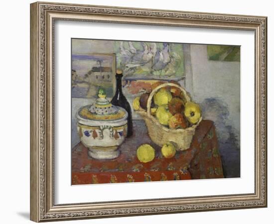 Stilleben Mit Obstkorb Und Suppenterrine 1888/1889-Paul Cézanne-Framed Giclee Print