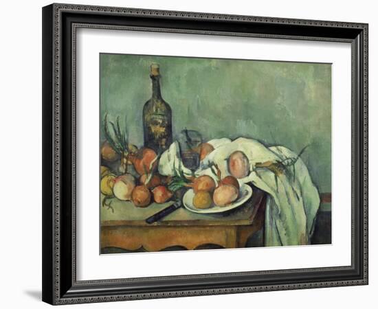 Stilleben Mit Zwiebeln. Gegen 1895-Paul Cézanne-Framed Giclee Print