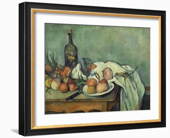 Stilleben Mit Zwiebeln. Gegen 1895-Paul Cézanne-Framed Giclee Print