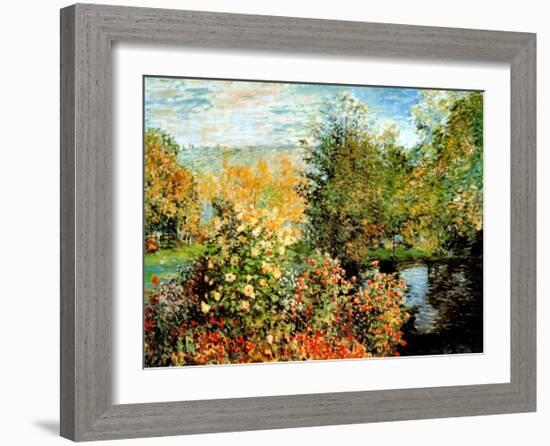 Stiller Winkel im Garten von Montgeron-Claude Monet-Framed Art Print