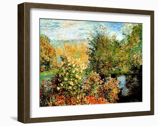 Stiller Winkel im Garten von Montgeron-Claude Monet-Framed Art Print