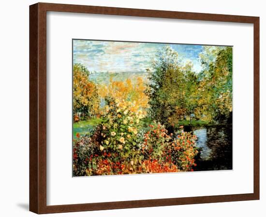 Stiller Winkel im Garten von Montgeron-Claude Monet-Framed Art Print