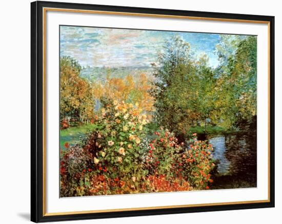 Stiller Winkel im Garten von Montgeron-Claude Monet-Framed Art Print