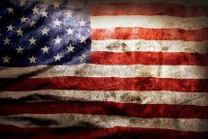 Closeup of Grunge American Flag-STILLFX-Premier Image Canvas