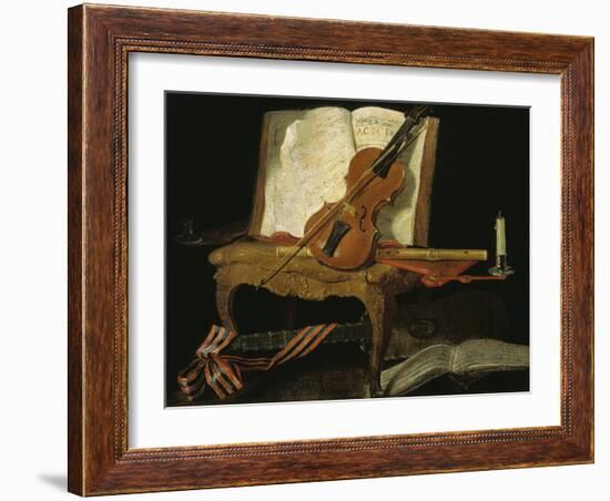 Stillleben mit Violine-Jean-Baptiste Oudry-Framed Giclee Print